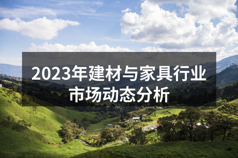 2023年建材与家具行业市场动态分析