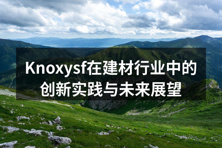 Knoxysf在建材行业中的创新实践与未来展望